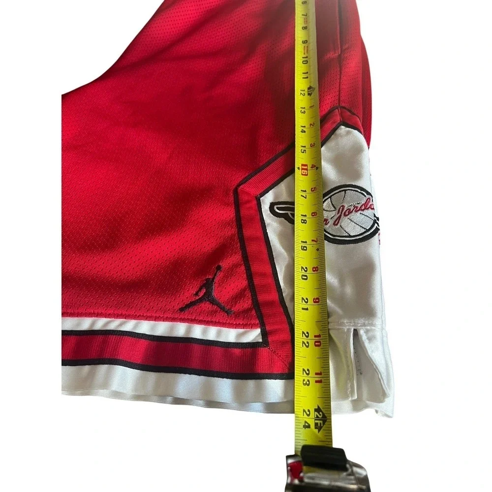 Vintage 90's Retro Nike Air Jordan Mesh Shorts Red & White Jumpman Medium Sporty